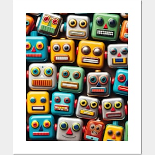 Robot Head Pattern Posters and Art